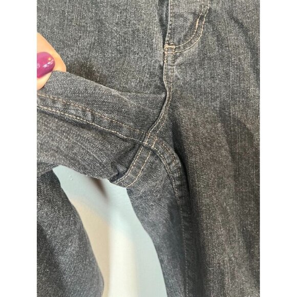 Coldwater Creek Jean 12 Black Denim Wide Leg Western Aztec Cowgirl Braid Hippie - Picture 10 of 14